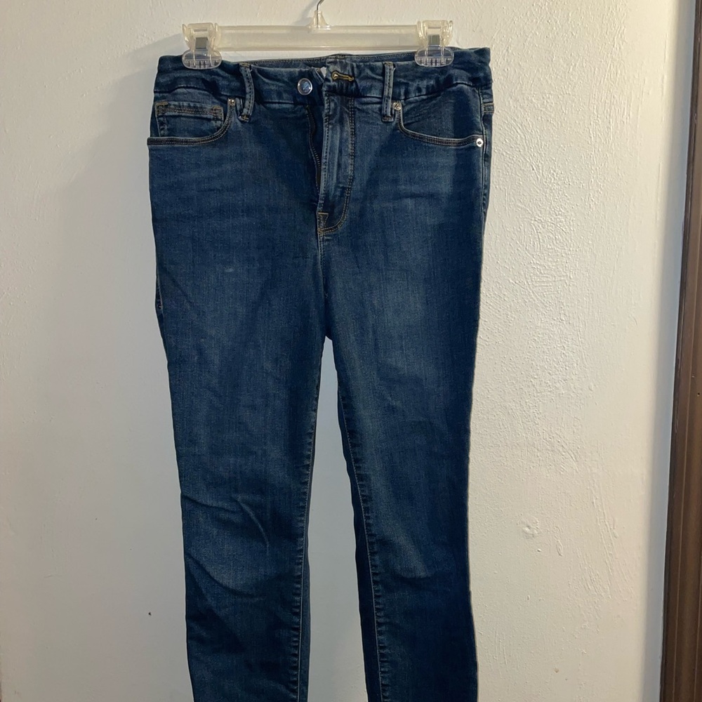 Good American Good Classic Straight Dark Blue Jeans size 2